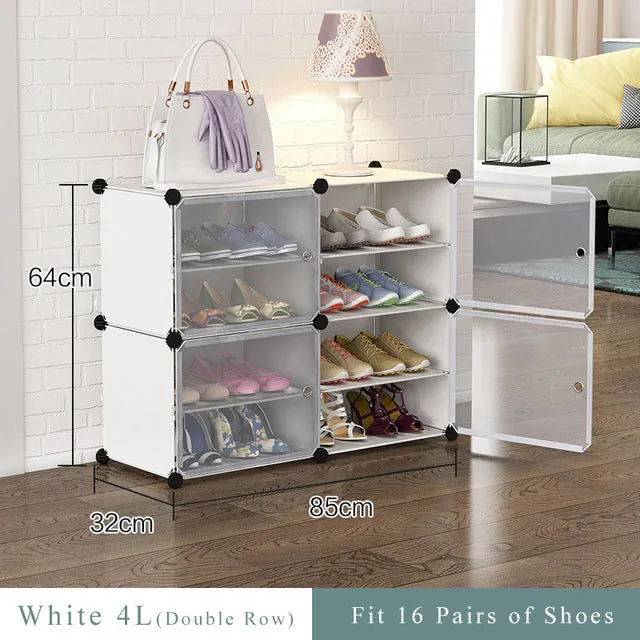 Simple Multilayer Modular Shoe Cabinet Easy Assembly Boots Shoes Storage Organizer Home Space Saving Closet Plastic Shoe Rack