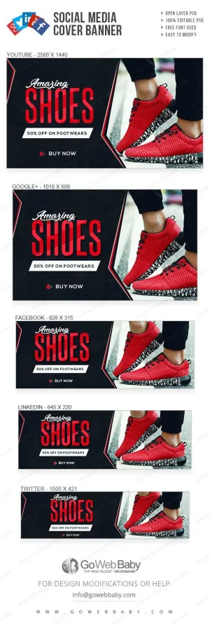 Social Media Cover Banner - Footwear For Website Marketing