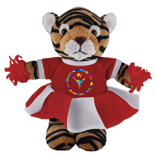 Soft Plush Stuffed Tiger with Cheerleader Outfit