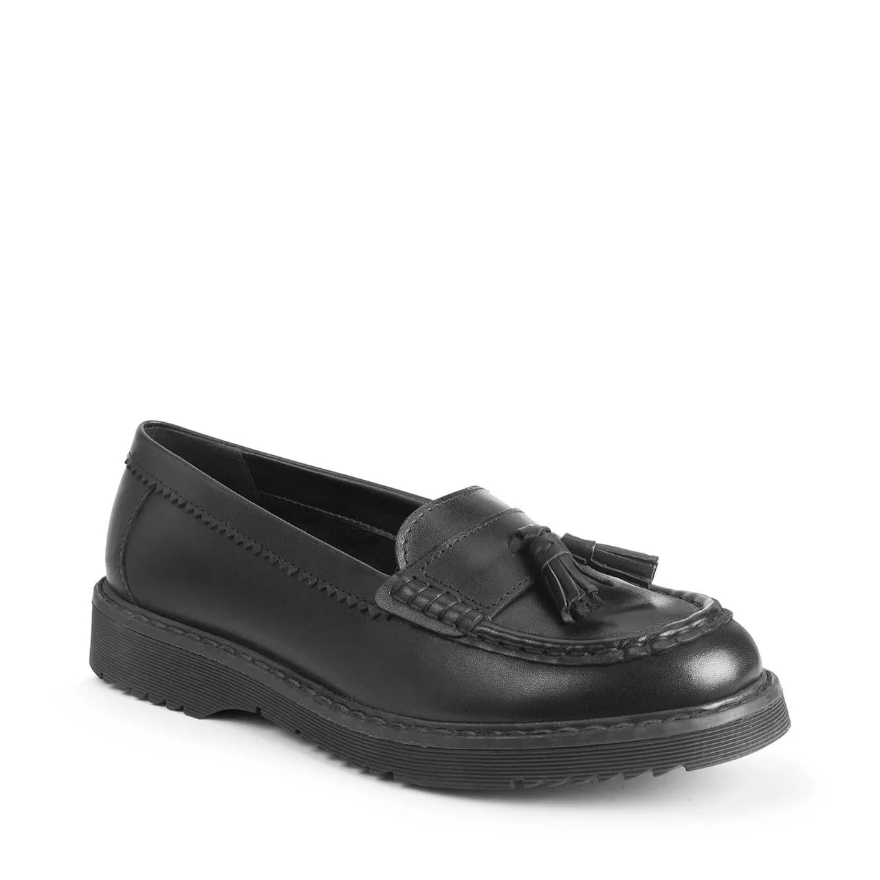 Start-Rite: Infinity Slip On Girls School Shoes - Black Leather