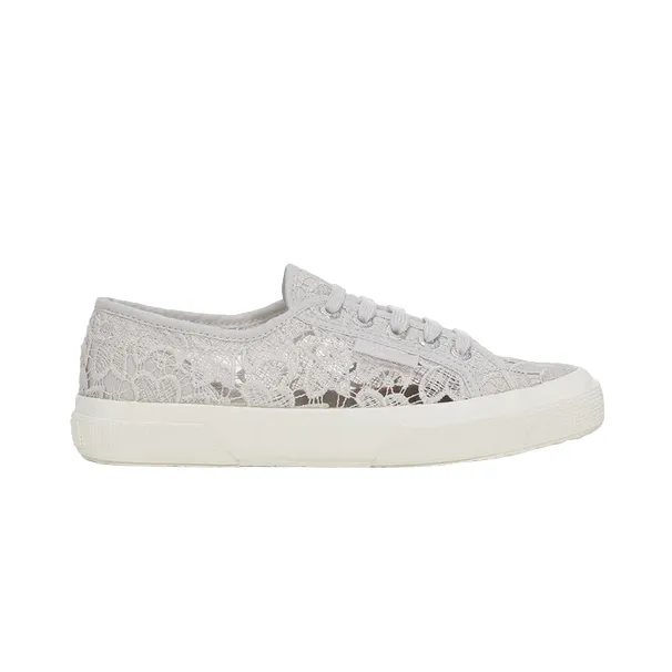 Superga scarpa sneakers da donna in Macrame 2750 S81219W A0B grigio argento