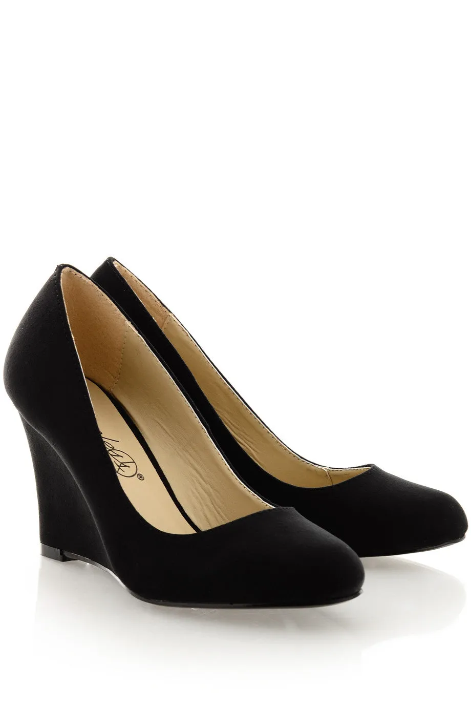 TILDA Black Suede Wedges