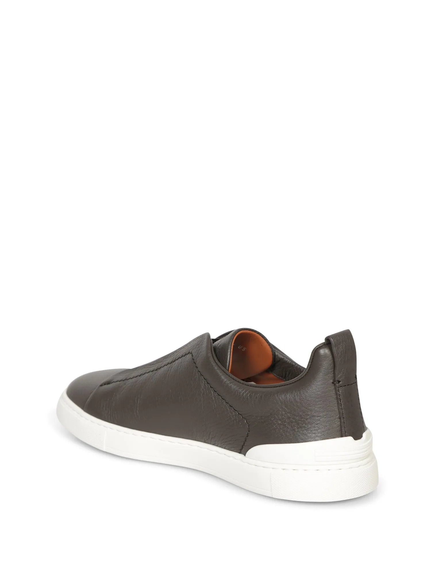 Triple Stitch Griver Brown Leather Sneakers