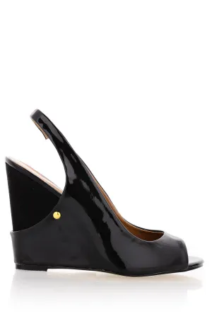 TRUDIE Black Patent Slingbacks