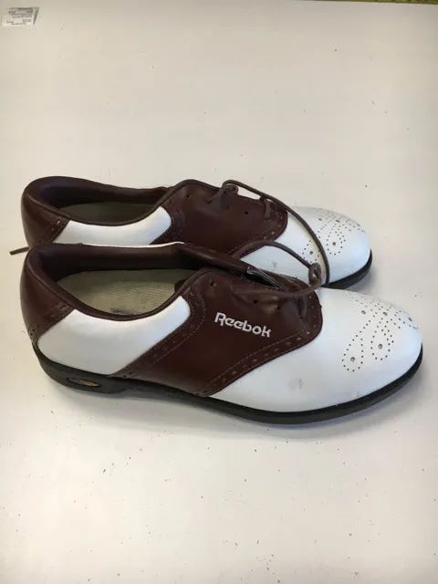 Used Reebok White/Brown Mens Size Specific 7 Golf Shoes