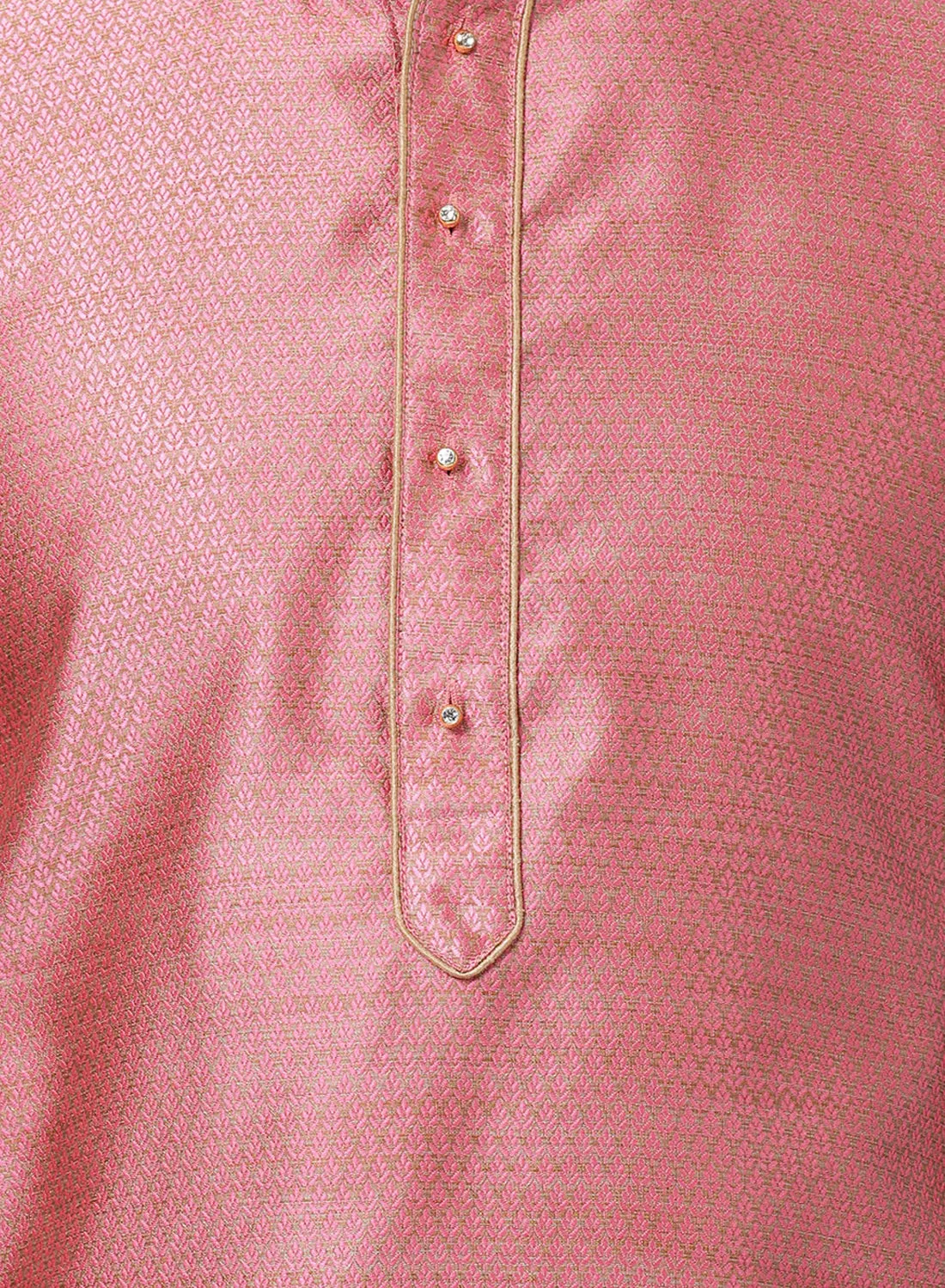 VASTRAMAY Pink Cotton Silk Kurta Pyjama Set