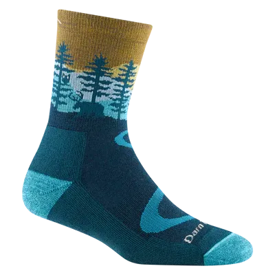 Women's Northwoods Micro Crew Midweight Hiking Sock W/ Cushion - Dark Teal