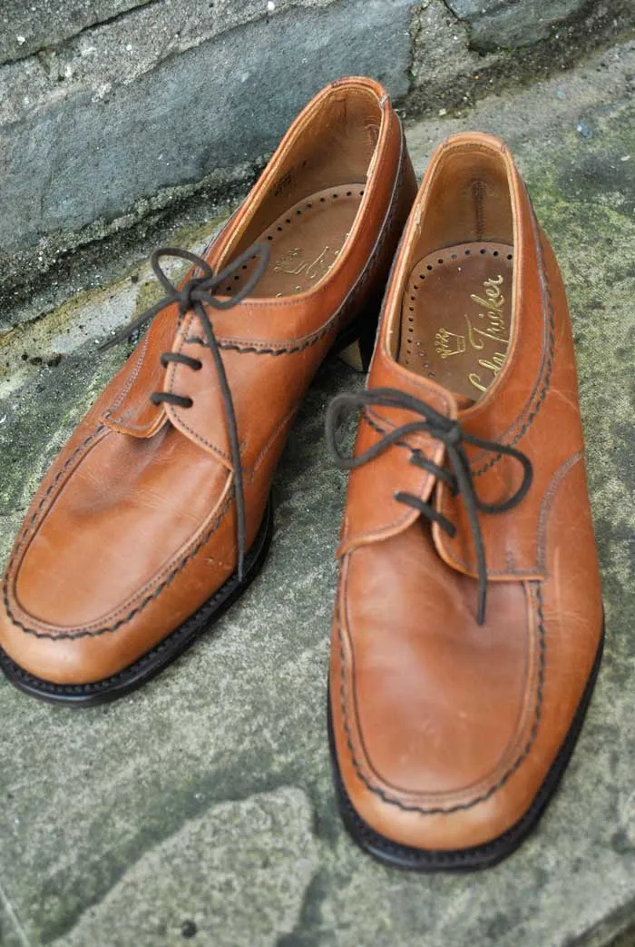 Women's Vintage 50s Lady Tricker Lace Up Shoes in Tan Brown size 5