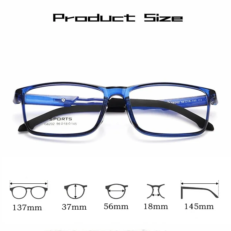 Yimaruili Unisex Full Rim Square Ultem Silicone Sports Eyeglasses 6202g