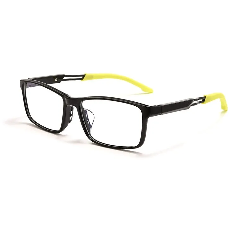 Yimaruili Unisex Full Rim Square Ultem Silicone Sports Eyeglasses 6202g